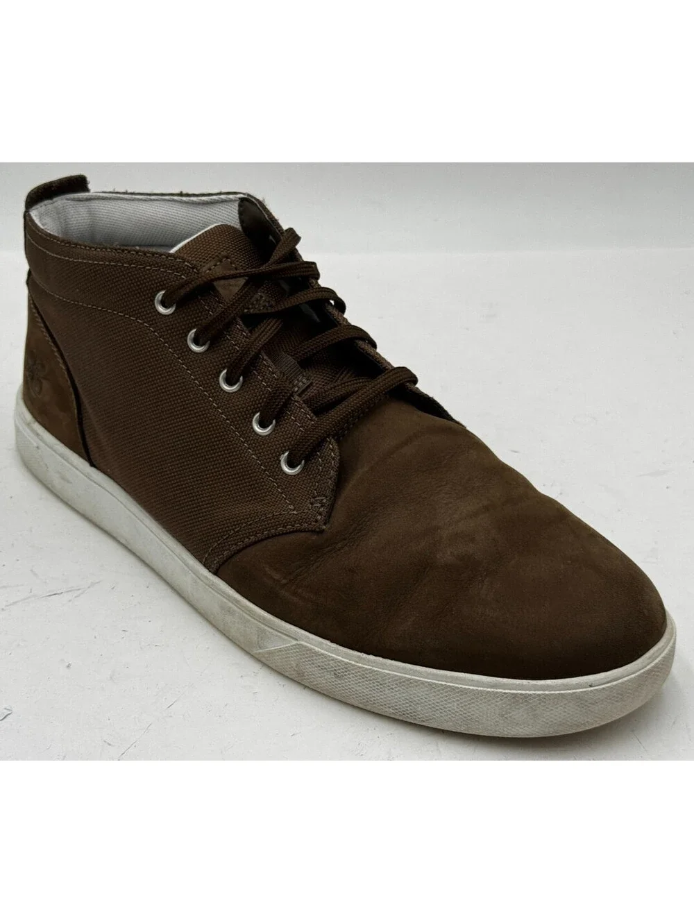 Timberland Groveton Men's Shoes Size 11 W Brown Leather Canvas Chukka Boots